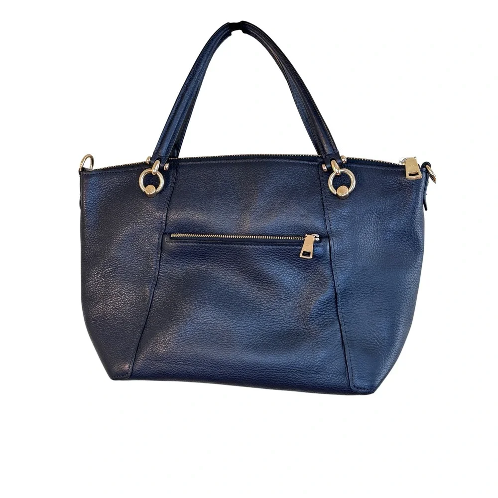 Coach KaceySatchel Midnight Blue Pebbled Leather Handbag Missing Crossbody Strap